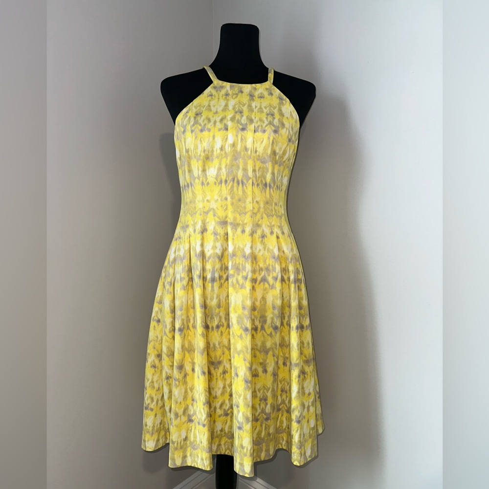 Calvin Klein Yellow and Gray Sleeveless Dress: SOLD